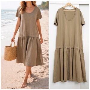 Free People Herron Drop-Waist Maxi Dress Women’s Size Large Treehouse